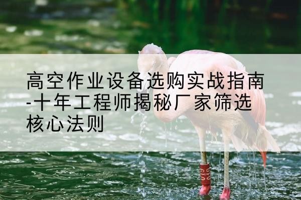 邗江剪叉式升降机厂家-高空作业设备选购实战指南-十年工程师揭秘厂家筛选核心法则