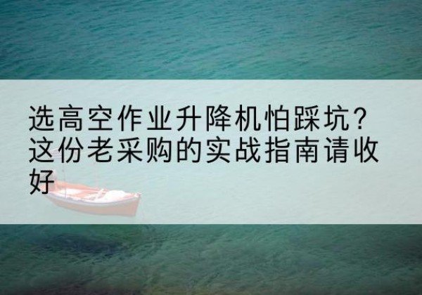 邗江高空作业升降机厂家推荐-选高空作业升降机怕踩坑？这份老采购的实战指南请收好