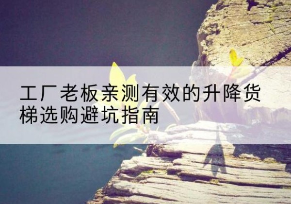 邗江升降货梯怎么选-工厂老板亲测有效的升降货梯选购避坑指南